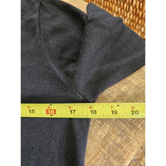 LOFT Wool Blend Sweater Tied Shirt Cuff Pullover Dress Black Womens Size S NWT - Picture 9 of 12